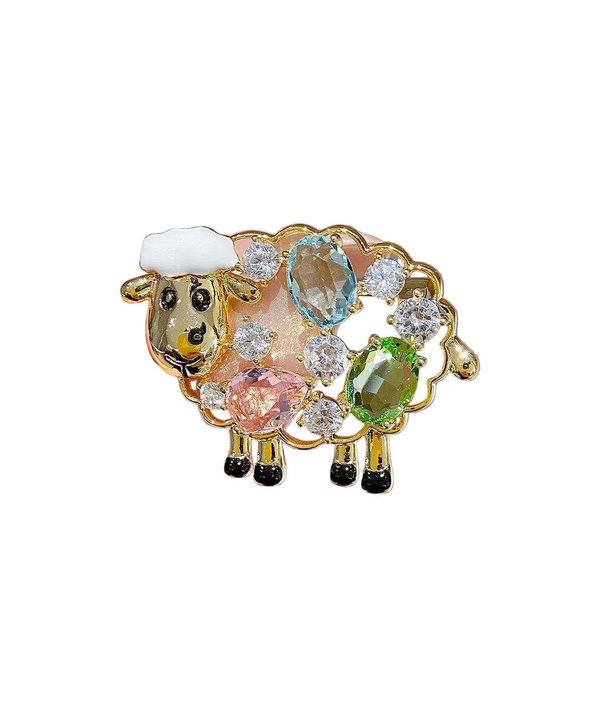 Dame Broche med Zirkonkrystal Får Design 0
