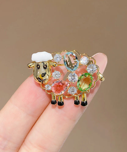 Dame Broche med Zirkonkrystal Får Design 2