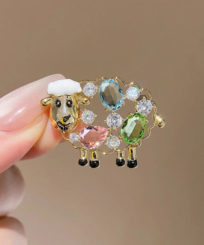Dame Broche med Zirkonkrystal Får Design 3