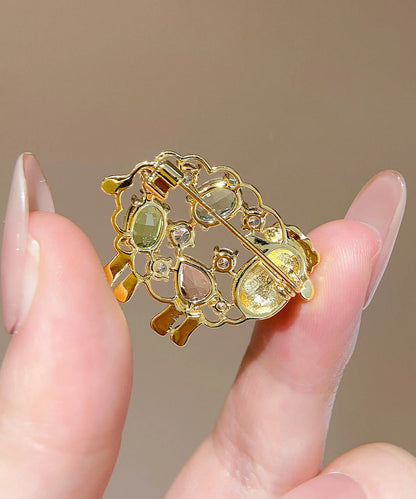 Dame Broche med Zirkonkrystal Får Design 4