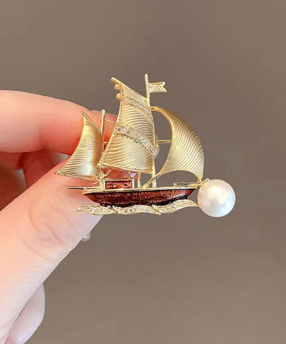 Dame Broche med Zirkonperle Detaljer 2