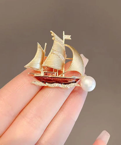 Dame Broche med Zirkonperle Detaljer 3