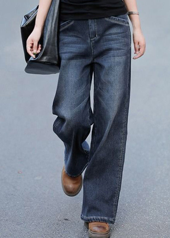 Dame Bukser Baggy Højtalje Denim 2