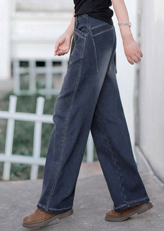 Dame Bukser Baggy Højtalje Denim 3