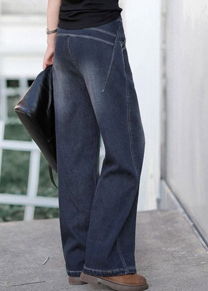 Dame Bukser Baggy Højtalje Denim 4