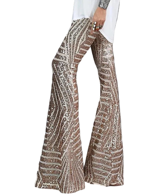 Dame Bukser Flare Med Glitter Detaljer 0