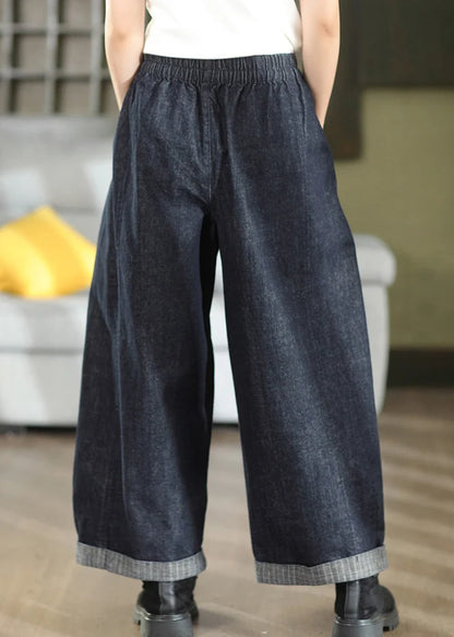 Dame Bukser Med Patchwork Og Elastisk Talje 3