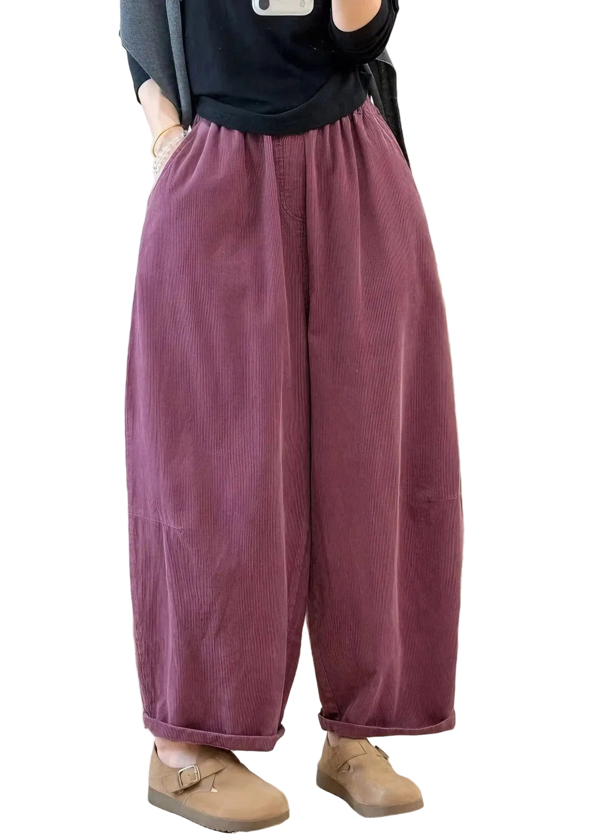 Dame Bukser Patchwork Casual Elastisk Talje 0