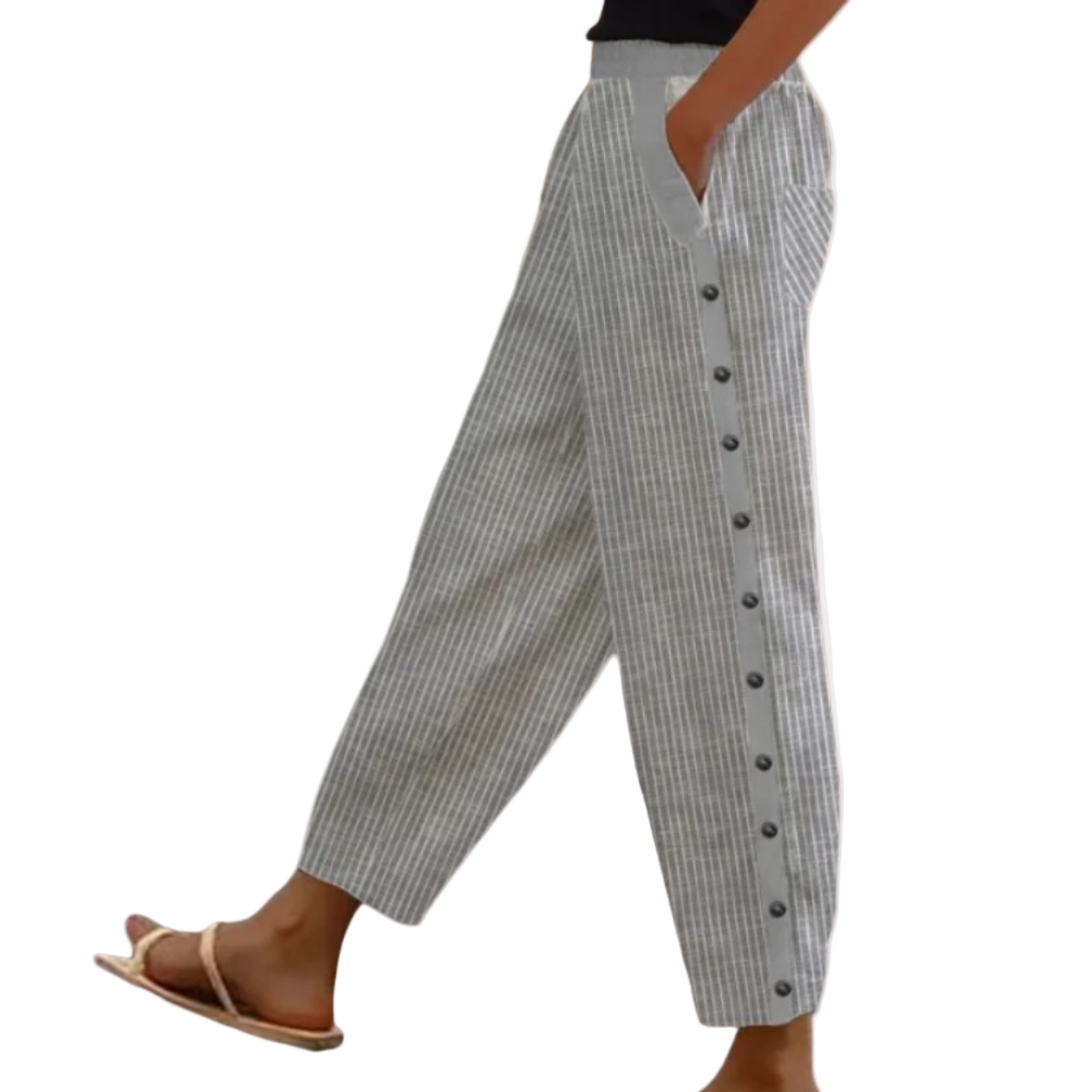 Dame Bukser Stribede Trendy Stilfuld Pasform 0