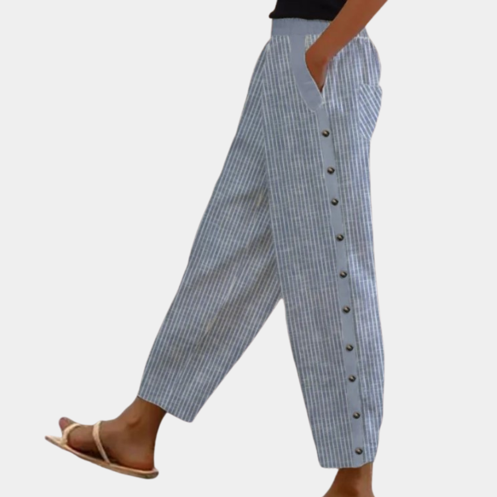 Dame Bukser Stribede Trendy Stilfuld Pasform 1