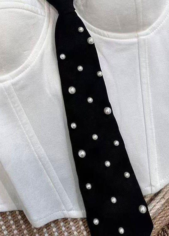 Dame Bustier Top Med Perle Detaljer og Slank Pasform 3