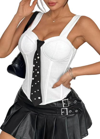 Dame Bustier Toppe Med Bindestil Moderne Design 0
