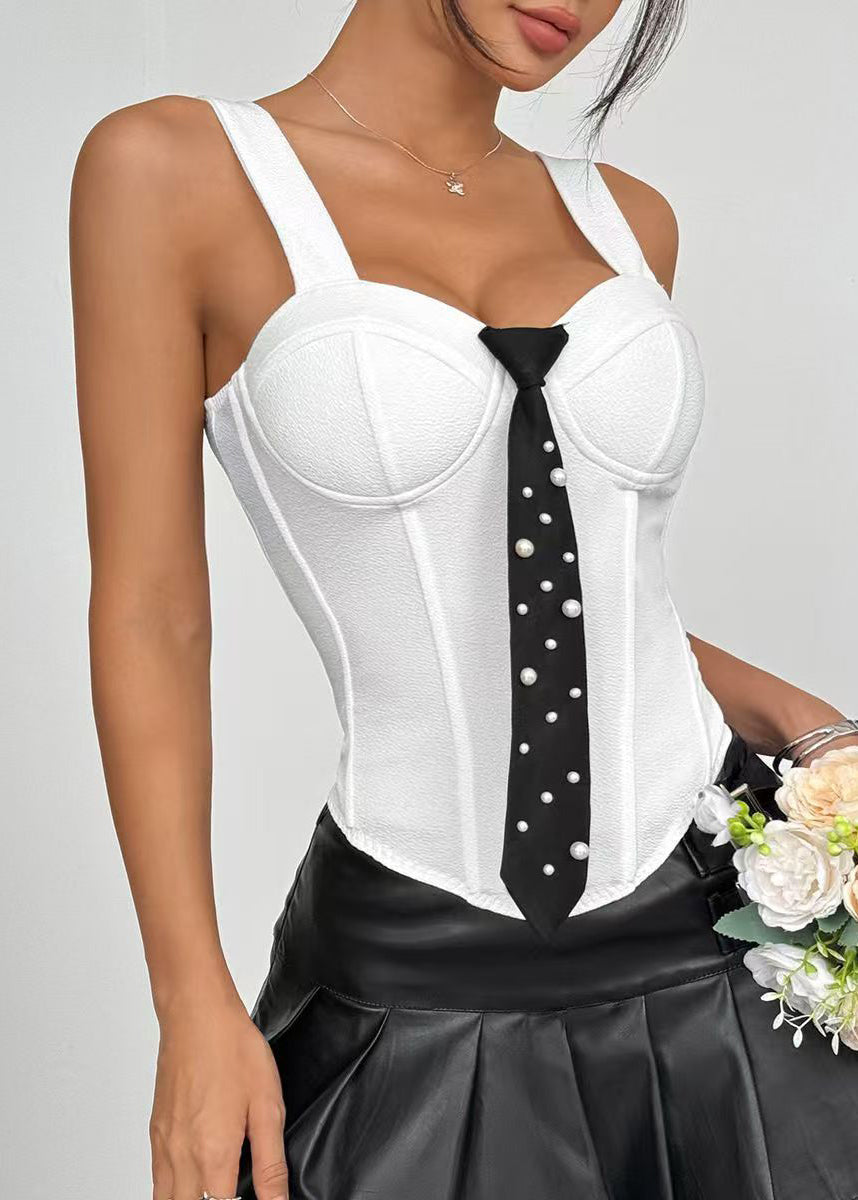 Dame Bustier Toppe Med Bindestil Moderne Design 2