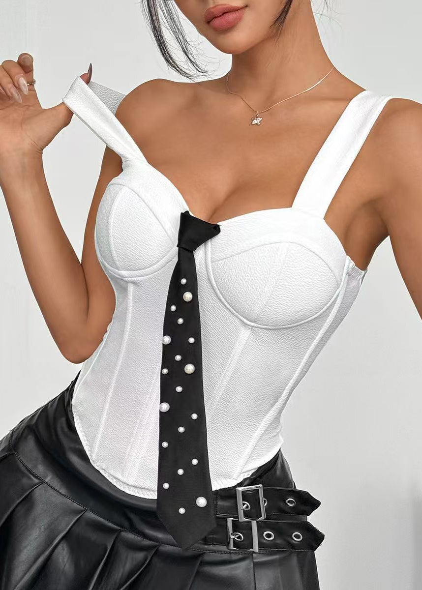 Dame Bustier Toppe Med Bindestil Moderne Design 3