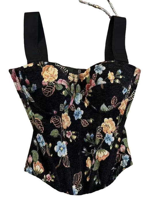 Dame Cami Tank Top med Fiskebensmønster 0