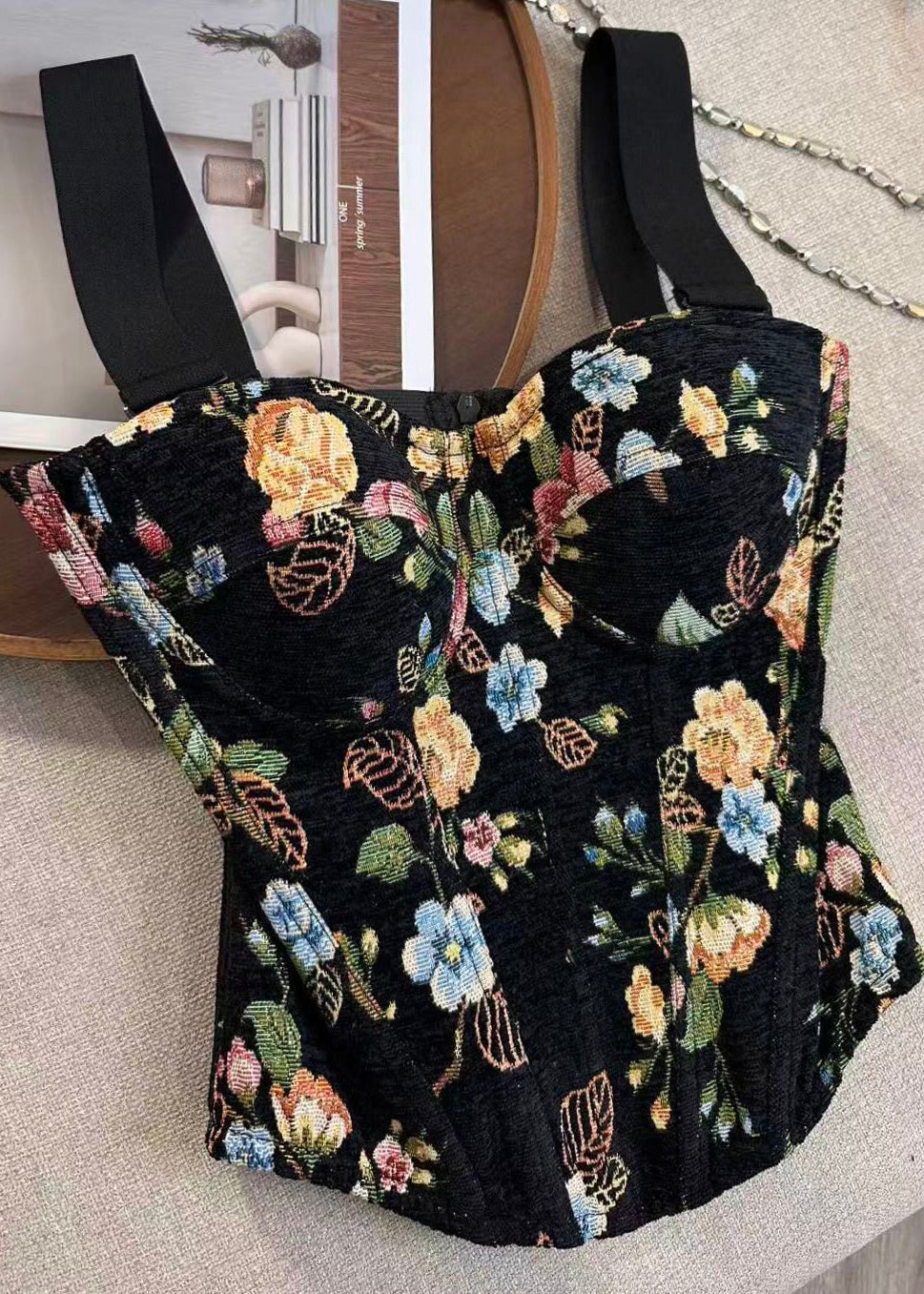 Dame Cami Tank Top med Fiskebensmønster 1