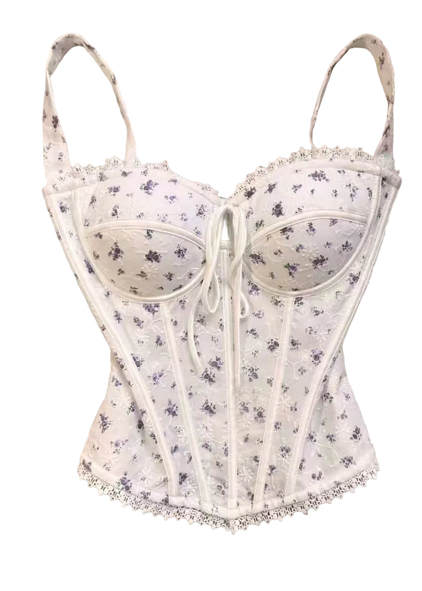 Dame Cami Tank Top med Snøreprint 0