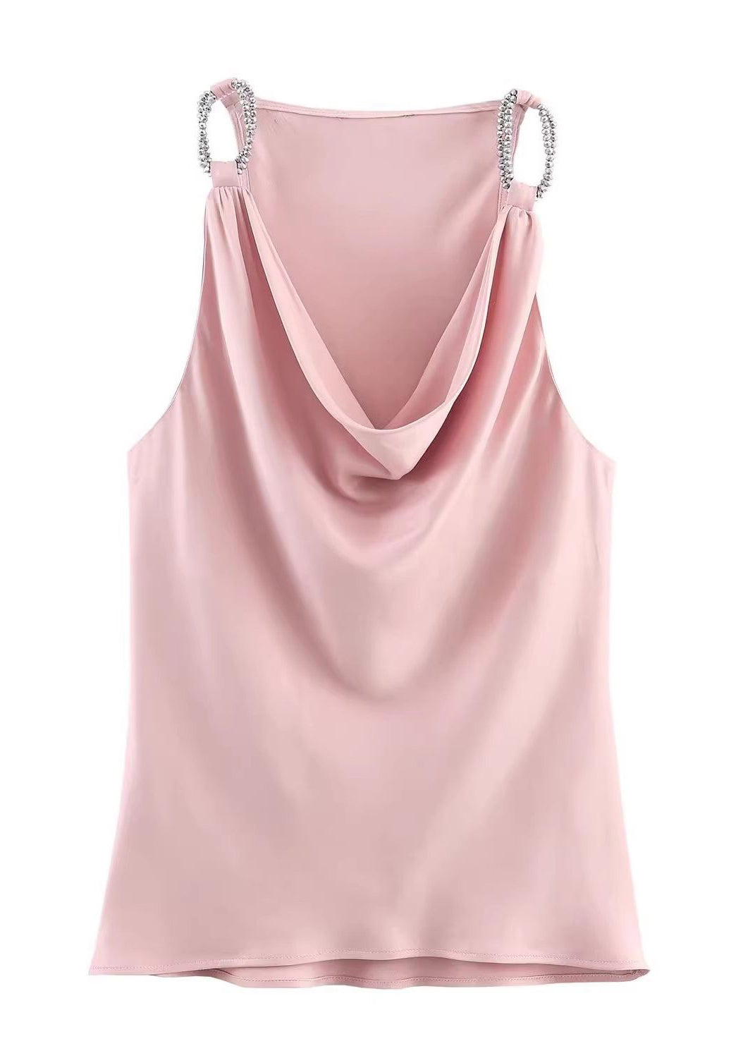 Dame Cami Top med Turtle Neck og Drapering 3