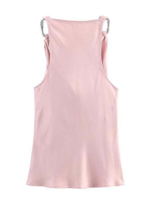 Dame Cami Top med Turtle Neck og Drapering 4