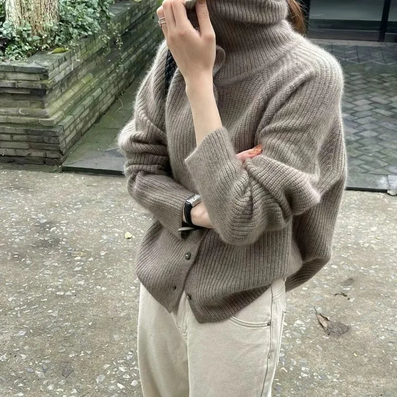 Dame Cardigan Løs Stil 2