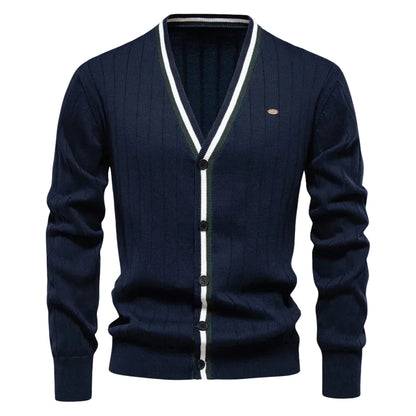 Dame Cardigan V-Hals Med Enkeltradet Lukning 3