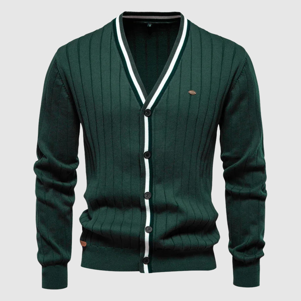 Dame Cardigan V-Hals Med Enkeltradet Lukning 4