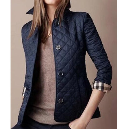 Dame Casual Jakke med Diamant Quiltet Design 2