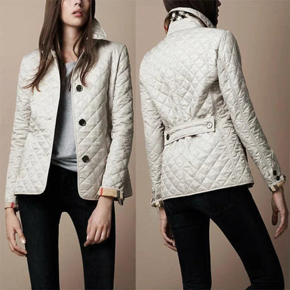 Dame Casual Jakke med Diamant Quiltet Design 3