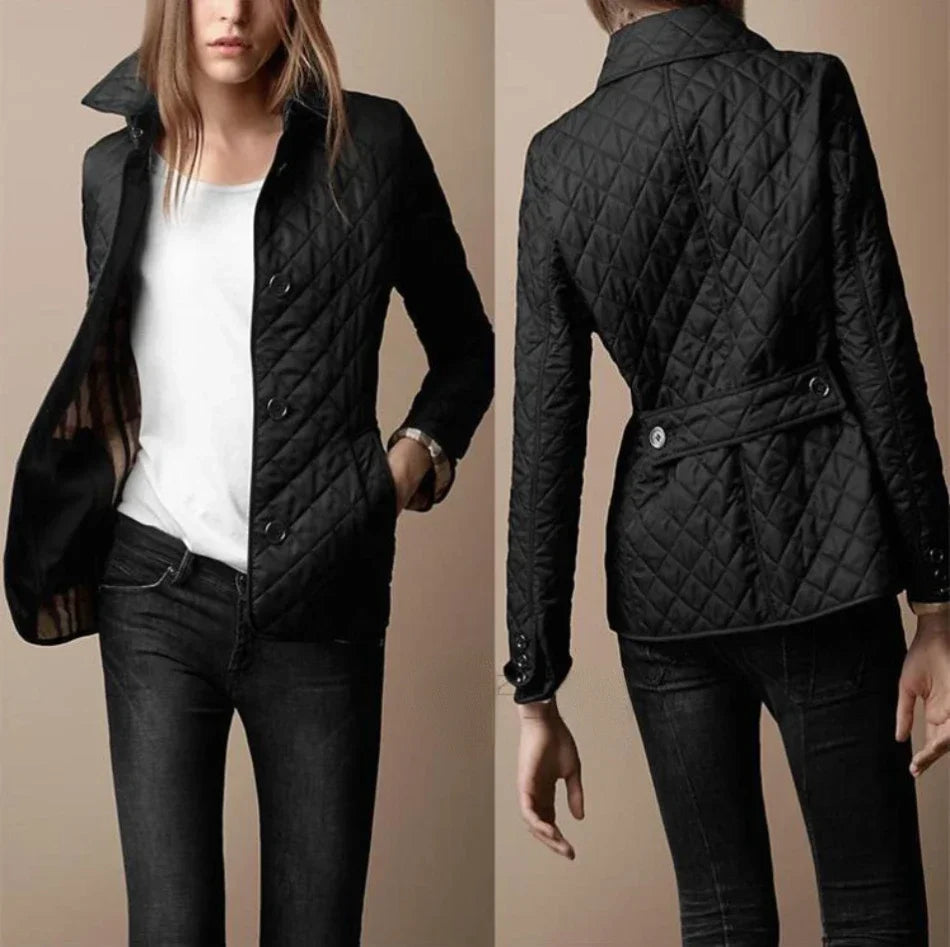 Dame Casual Jakke med Diamant Quiltet Design 4