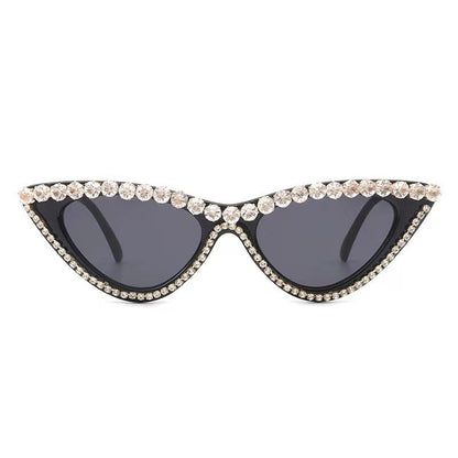 Dame Cat Eye Solbriller med Rhinestones 0