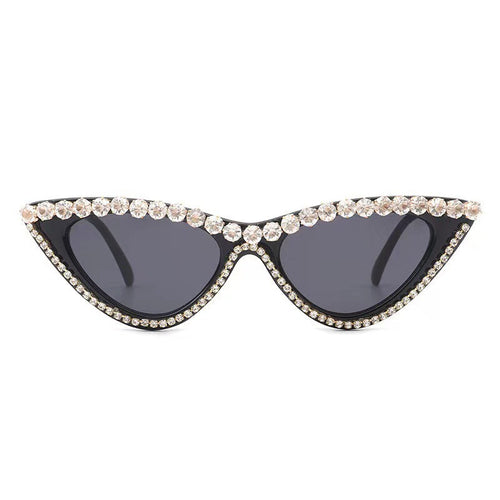 Dame Cat Eye Solbriller med Rhinestones 0