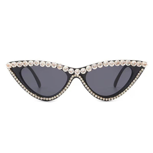 Dame Cat Eye Solbriller med Rhinestones 0