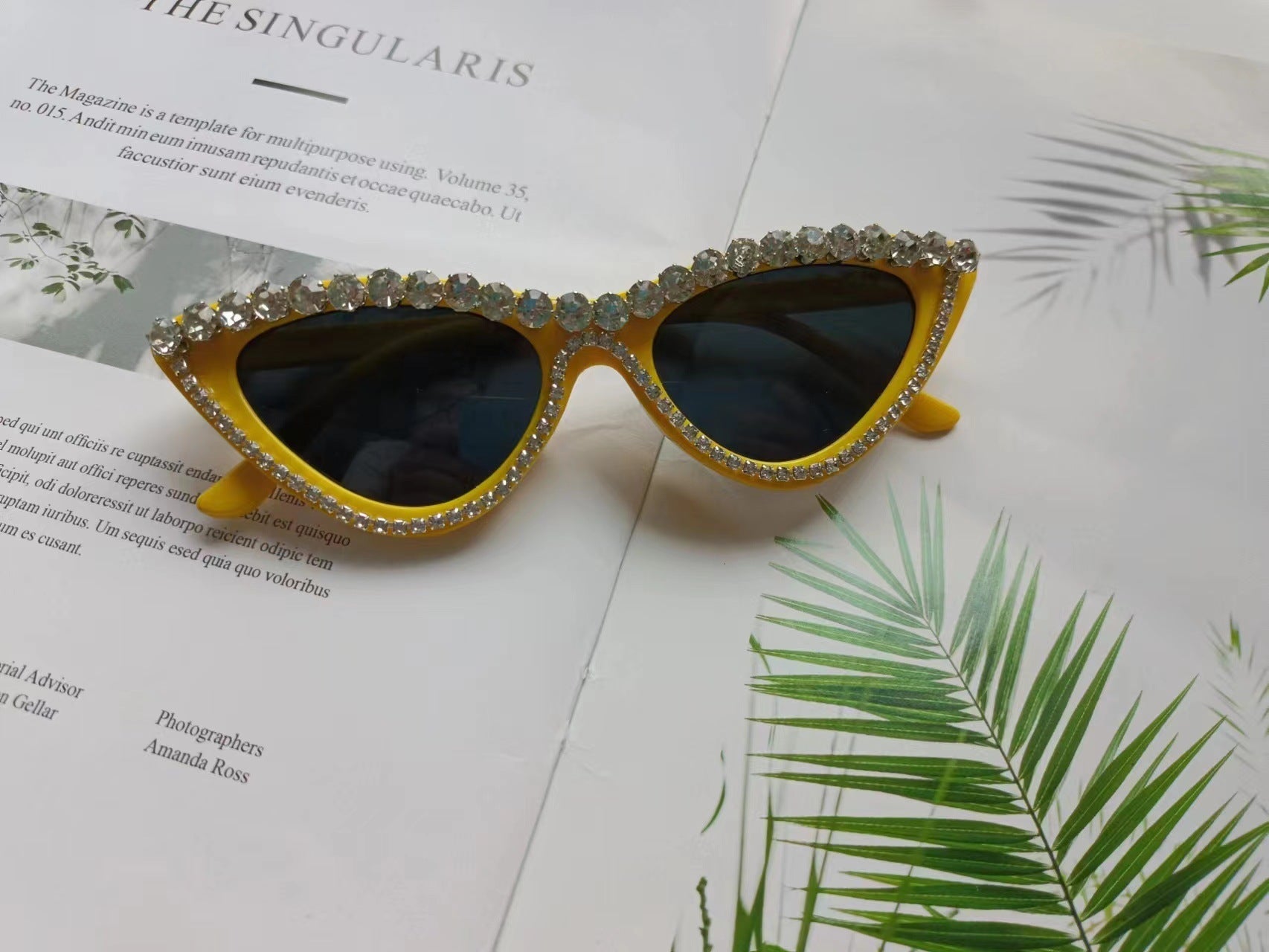 Dame Cat Eye Solbriller med Rhinestones 8