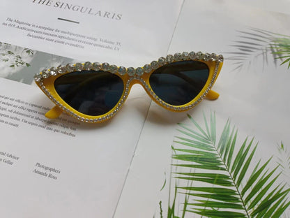Dame Cat Eye Solbriller med Rhinestones 8