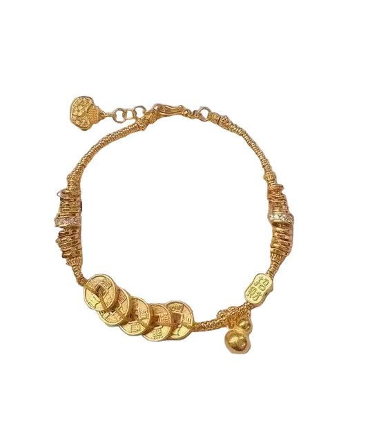 Dame Charm Armbånd med Overgildet Design 0