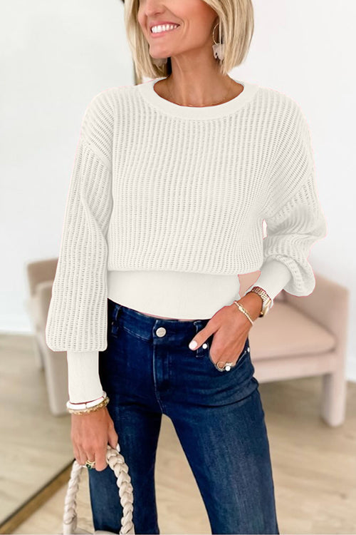 Dame Crewneck Sweater med Skåret Bagdesign 4