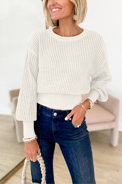 Dame Crewneck Sweater med Skåret Bagdesign 4