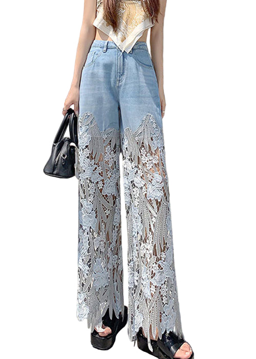 Dame Denim Bukser med Hule Udsparinger 0