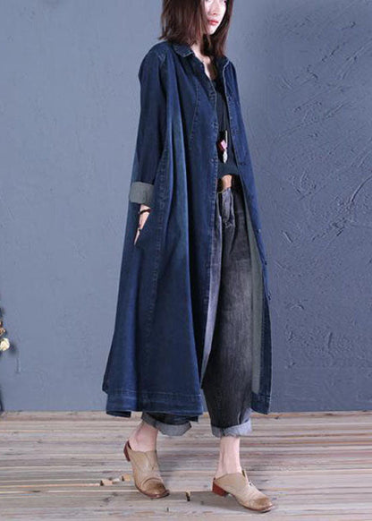 Dame Denim Trenchcoat med Peter Pan Krave 2