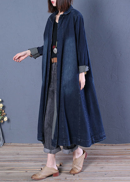 Dame Denim Trenchcoat med Peter Pan Krave 3