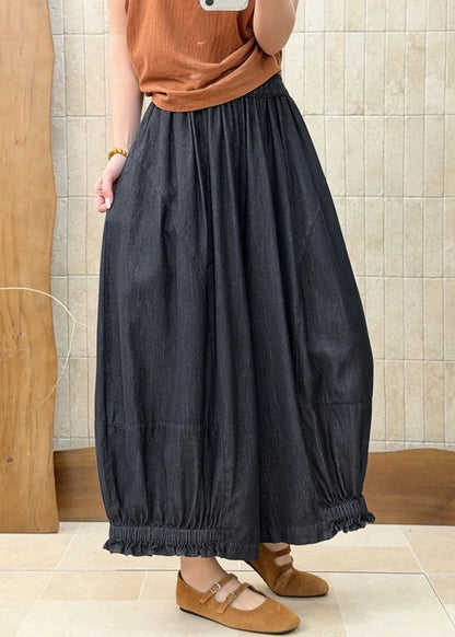 Dame Denimbukser med Flæser og Patchwork Design 1