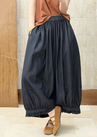 Dame Denimbukser med Flæser og Patchwork Design 2