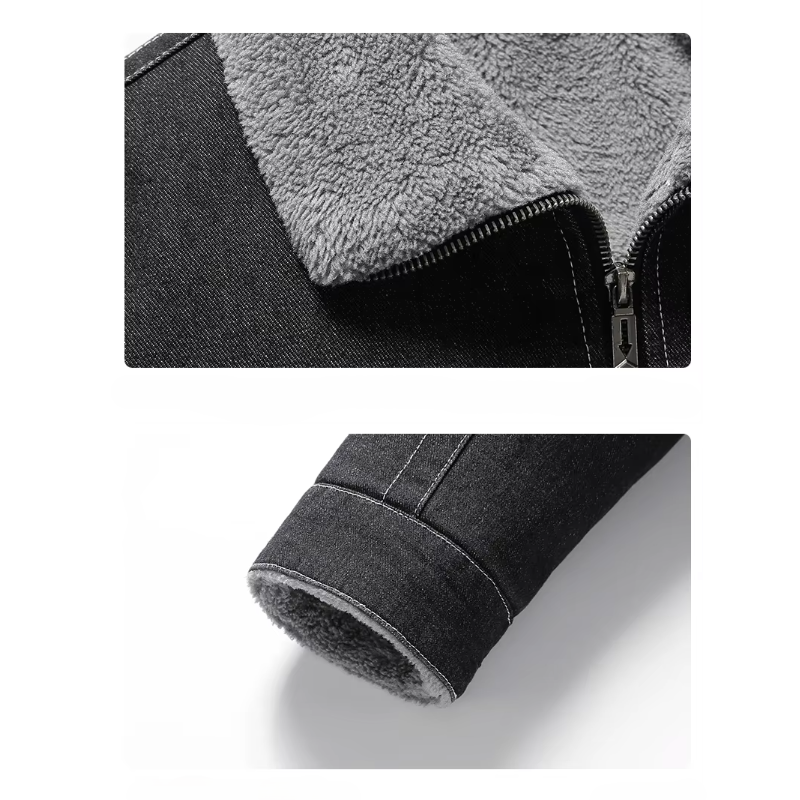 Dame Denimjakke med Fleecefor 4
