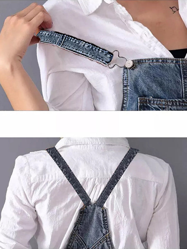 Dame Dungaree Kjole Med Justerbare Skulderstropper 7