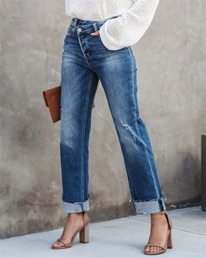 Dame Flared Jeans Høj Talje Trendy Stil 1