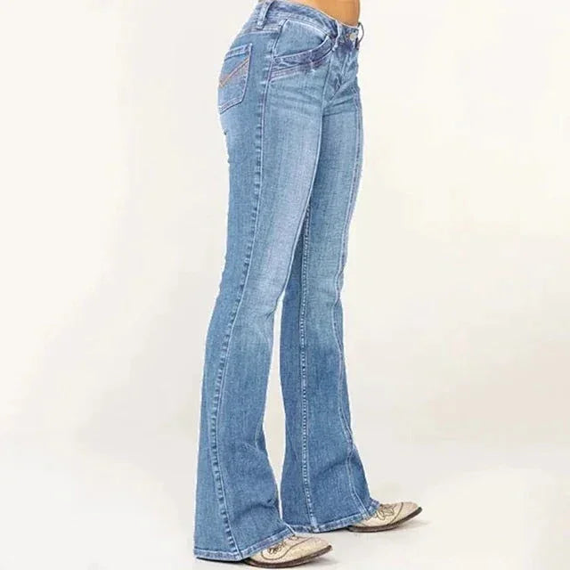 Dame Flared Jeans Retro Stil 2