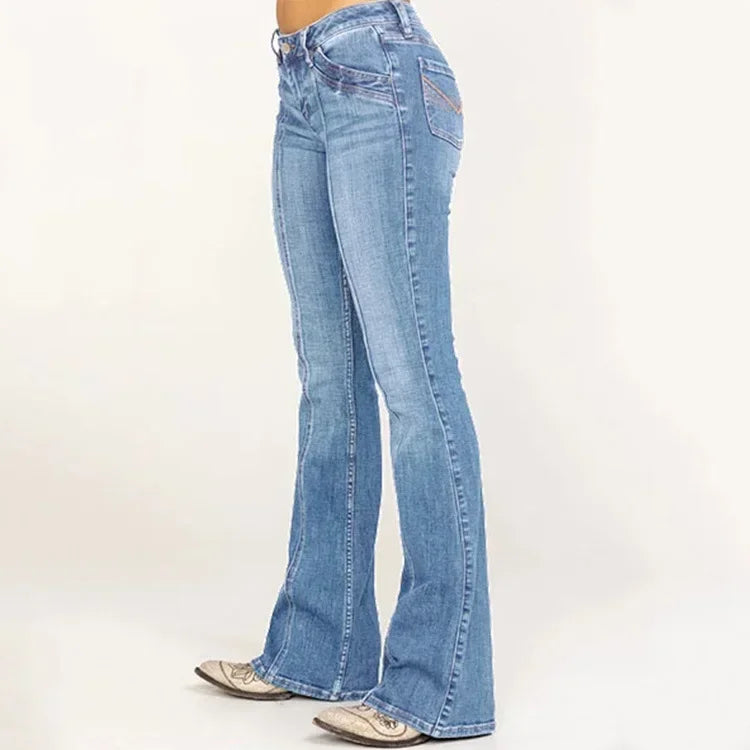 Dame Flared Jeans Retro Stil 6