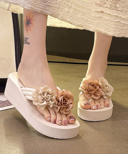 Dame Flip Flops med Blomsterdesign og Polstret Indersål 2