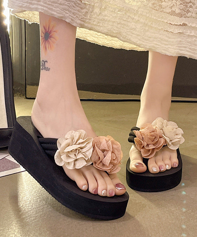 Dame Flip Flops med Blomsterdesign og Polstret Indersål 3