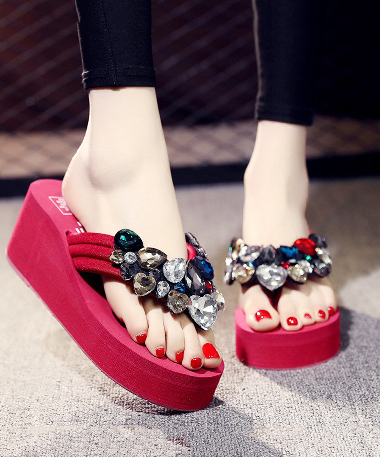 Dame Flip Flops med Zirkon Detaljer 2